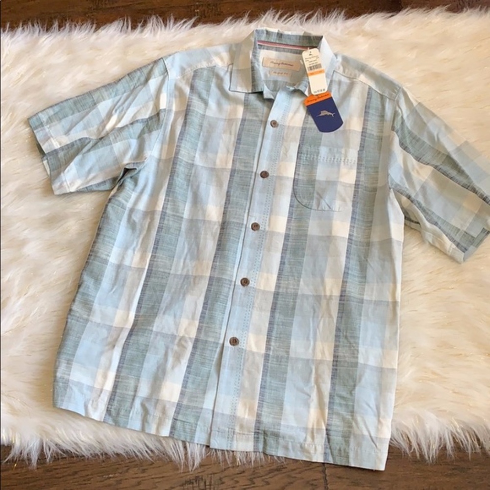 BWT Tommy Bahama Veranda Plaid Silk Sport Shirt
